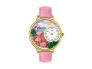 Pigs Pink Leather And Goldtone Watch G0110003