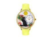 BaSking Cat Yellow Leather And Goldtone Watch G0120010