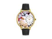 Veterinarian Black Padded Leather And Goldtone Watch G0630003