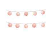 LumaBase Festive Lighting Decorative Electric String Light Round Paper Lanterns 3 Pink 10 Count