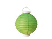 LumaBase Party Festive Lighting Battery Operated Paper Lanterns 8 Green 3 Count