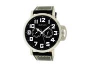 Roberto Bianci Men s Sports Day and Date Watch with Black Face and Leather Band 5443M