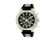 Roberto Bianci Men s Sports Chronograph Watch with Black Face and Rubber Band 5444MCHR Black