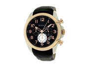 Roberto Bianci Men s Sports Chronograph Watch with Black Face and Leather Band 5446MCHR