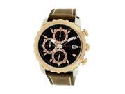Roberto Bianci Men s Sports Chronograph Watch with Black Face and Brown Leather Band 5447MCHR