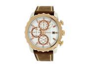 Roberto Bianci Men s Sports Chronograph Watch with Silver Face and Brown Leather Band 5447MCHR