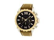 Roberto Bianci Men s Sports Chronograph Watch with Black Face and Brown Leather Band 5448MCHR