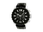 Roberto Bianci Men s Sports Chronograph Watch with Black Face and Black Leather Band 5449MCHR