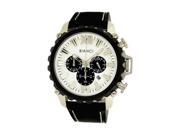 Roberto Bianci Men s Sports Chronograph Watch with White Face and Black Leather Band 5449MCHR Whtblk