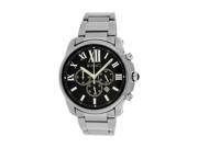 Roberto Bianci Men s All Steel Sports Chronograph Watch with Black Face 5451MCHR Black