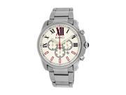 Roberto Bianci Men s All Steel Sports Chronograph Watch with White Face 5451MCHR Whtred