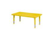 Offex Kids Children 24 x 48 Resin Adjustable Activity Table Yellow