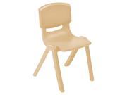 Offex Kids Children 10 Resin School Stack Chair Sand 6 Pack