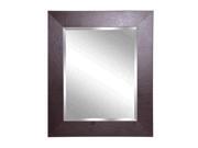 Rayne Home Decor Wide Brown Leather Wall Mirror 27 x 33