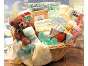 Gift Basket Drop Shipping Deluxe Welcome Home Precious Baby Basket Large Yellow Teal