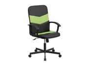 Flash Furniture Mid Back Black Vinyl Task Chair With Green Mesh Inserts