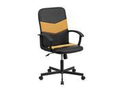 Flash Furniture CP B301C01 BK OR GG Mid Back Black Vinyl Task Chair With Orange Mesh Inserts