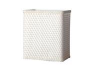 Lamont Home Trash Container Carter Rectangular Wastebasket White