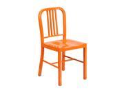 Flash Furniture Orange Metal Indoor Outdoor Chair