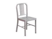 Flash Furniture Silver Metal Indoor Outdoor Chair