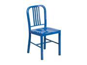 Flash Furniture Blue Metal Indoor Outdoor Chair