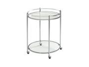 Studio Designs Home Veranda Round Cart Chrome with Clear Glass