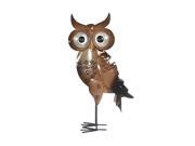 D Art collection Home Accent Iron Brown Standing Owl Decor Small