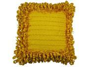 Hand Woven Poly Nubs Funberry Border Pillow Yellow 18 Inches X18 Inches