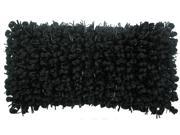 Hand Woven Poly Nubs Funberry Pillow Black 14 Inches X28 Inches