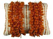 Design Accents Hand Woven Poly Nubs Funberry 2 Tone Twin Stripe Pillow Ivory Orange 14 x20