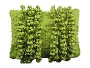 Hand Woven Poly Nubs Funberry Twin Stripe Pillow Lime 14 Inches X20 Inches