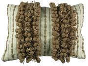 Design Accents Hand Woven Poly Nubs Funberry 2 Tone Twin Stripe Pillow Ivory Rugby Tan 14 x28