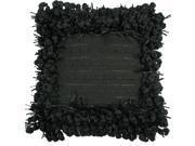 Hand Woven Poly Nubs Funberry Border Pillow Black 18 Inches X18 Inches