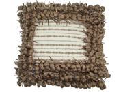 Design Accents Hand Woven Poly Nubs Funberry 2 Tone Border Pillow Ivory Rugby Tan 18 x18