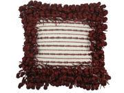 Design Accents Hand Woven Poly Nubs Funberry 2 Tone Border Pillow Cinnabar 18 x18