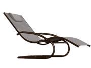 Vivere Outdoor Beach Backyard Wave Lounger Aluminum Cocoa