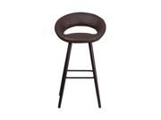 Kelsey Series 29 High Contemporary Brown Vinyl Barstool with Cappuccino Wood Frame