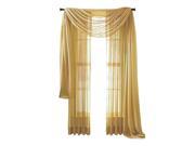 Moshells Home Decorative 63 Sheer Curtain Panel Gold