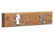 Wooden Mallet 2 Double Prong Hook Rail Coat Rack Nickel Light Oak
