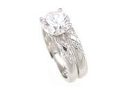 925 Sterling Silver Wedding Set 1.25 Carat Weight Ring Size 8