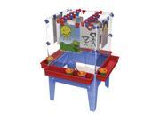 Childbrite Toddler 4 Station Space Saver Easel with Caddies and Clips Blue