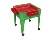 Childbrite 24 Sand and Water Activity Center Mobile Mite 1 Red Drip Pan with Drain 4 Casters Green