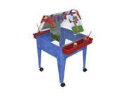 Childbrite 24 Basic Activity Easel with Two Caddies 8 Clips and Locking Caster High Blue