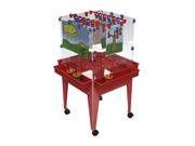 Childbrite Youth 4 Station Space Saver Easel with 4 Locking Casters Red
