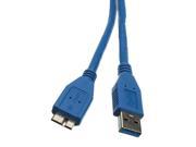 Micro USB 3.0 Cable Blue Type A Male to Micro B Male 1 foot