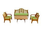 Wedgewood Furniture Palladian Lounge Set With 1 Sofa 2 Lounge Chairs And 1 Cocktail Table And 3 Ginko Green Sunbrella Cushions