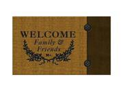 Buymats Home Outdoor Decor 18 x 30 Welcome Crest Brown