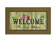 Buymats Home Outdoor Decor 18 x 30 Welcome Owls Mat