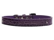 3 8 10mm Faux Croc Two Tier Collars Purple Large