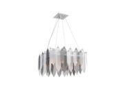 Zeev Stratus Collection Transitional Chandelier Chrome With Smoke Frosted Glass 8 Lights